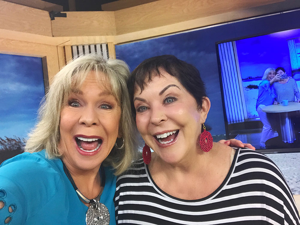 Linda of the Set of Suncoast View with Co-host