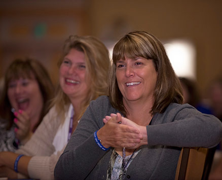 Motivational Speaker Linda Larsen Entertain Three Women Audience Members